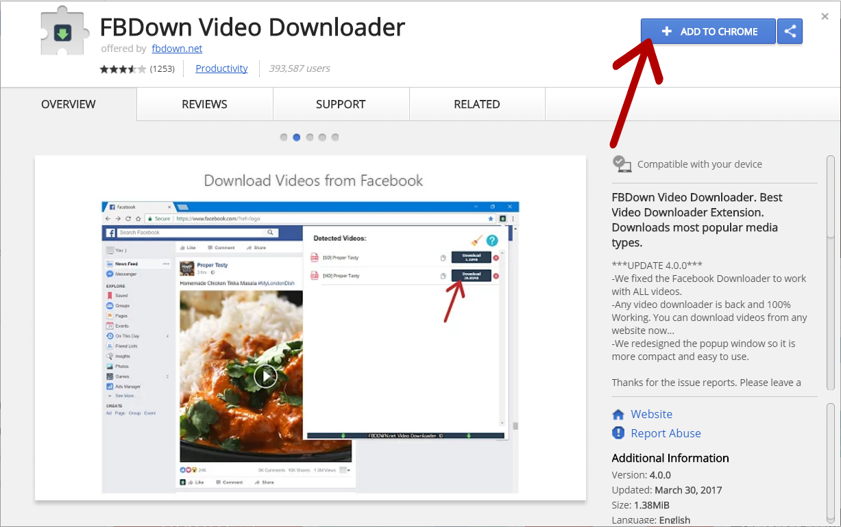 fbdown video downloader chrome