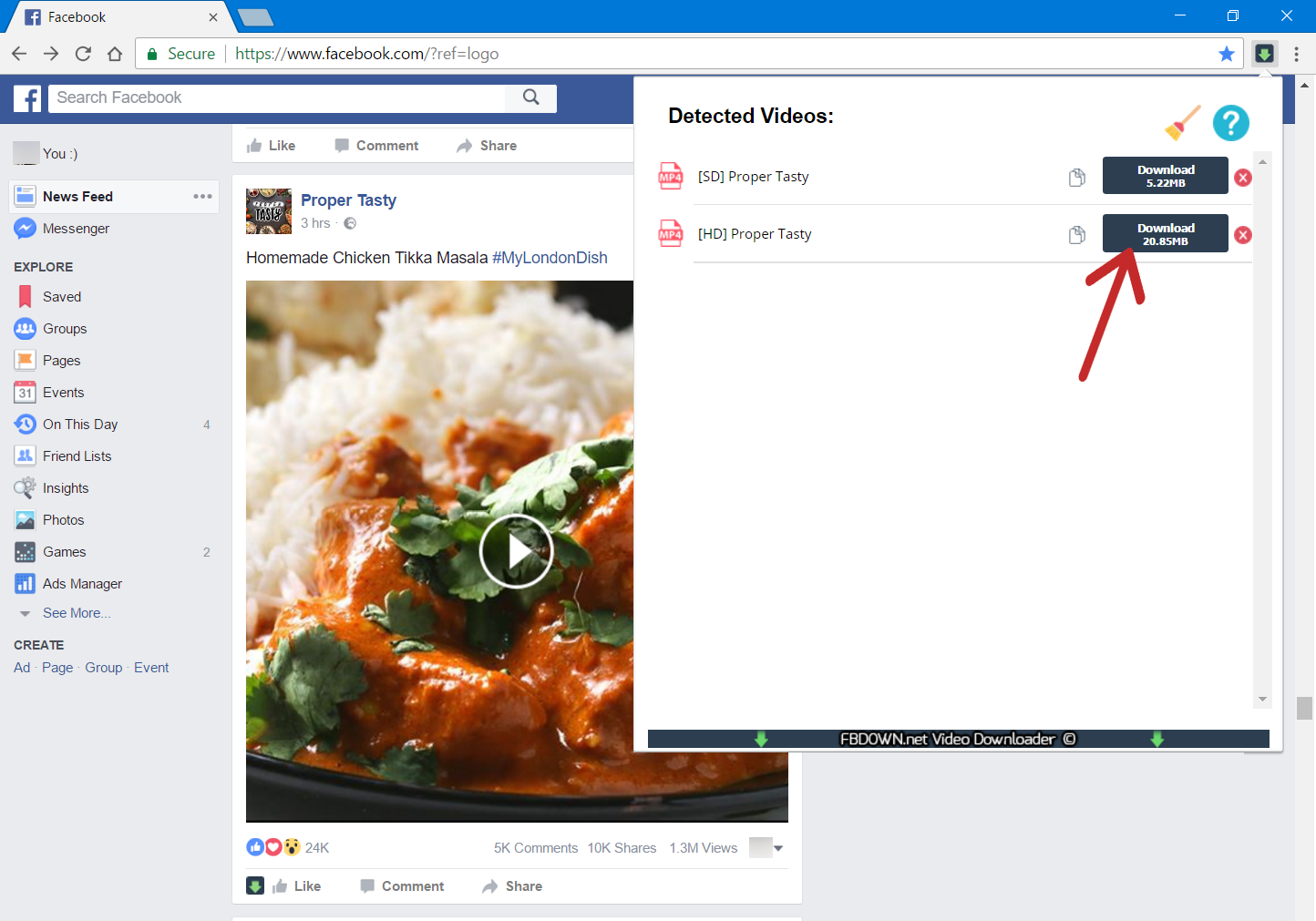 private facebook video downloader chrome extension